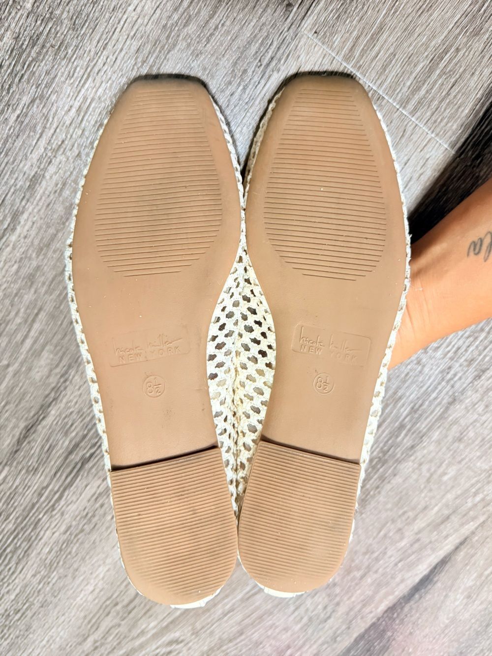 Nicole Miller Mesh Mary Jane Ballet Flats Bow Strap Slip On Square Toe US 8.5 - Picture 6 of 7